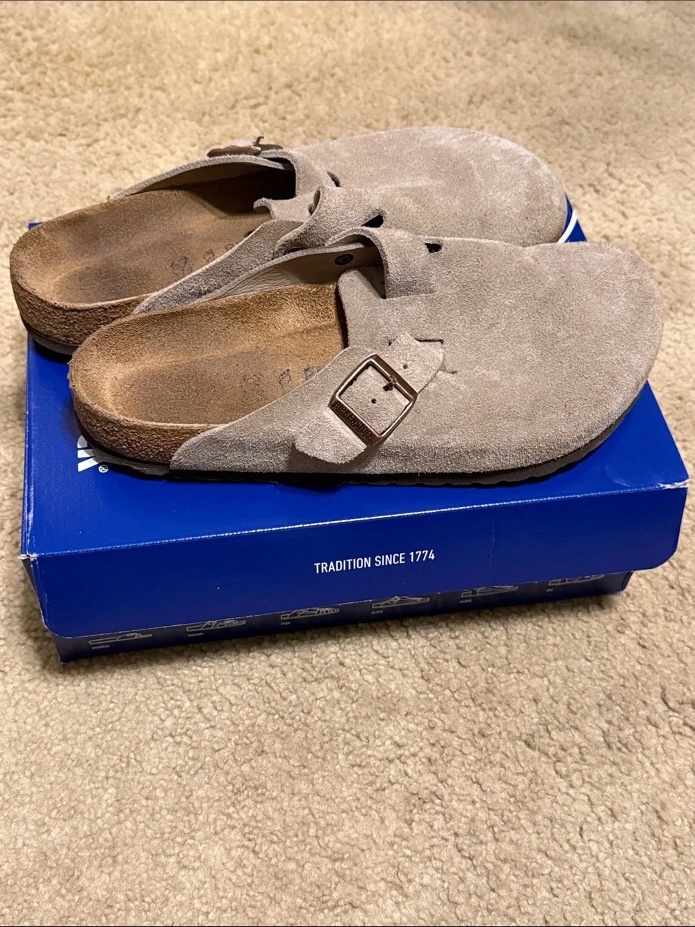 Birkenstock Men's Slip-On Suede Clog in Taupe